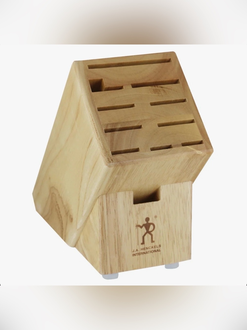 NWOT J.A. Henckels International Wooden Knife Block - Natural Wood